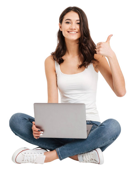 Retrato Mujer Feliz Vestida Camiseta Mangas Laptop Removebg Preview